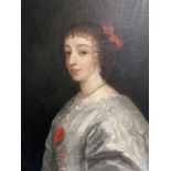 After Van Dyke, oil on canvas , Henrietta Maria, Christies stamp verso , 62 x 51cm