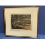 Framed and glazed and mounted print of Woodcock Shooting, Alkin, R Reeve, Sculf, image only, 37 x