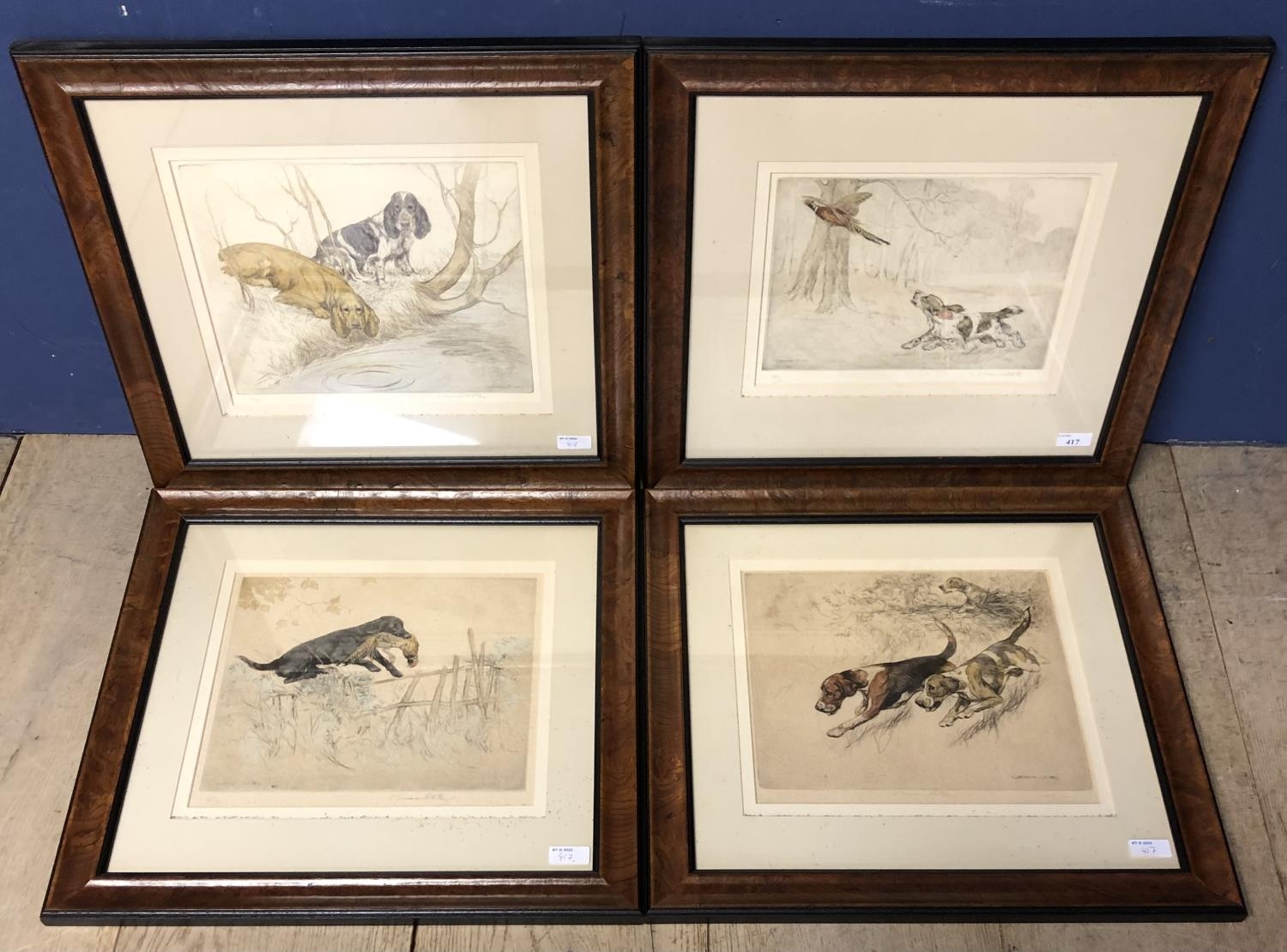 After George Vernon Stokes (173-1954), set of 4 sporting prints, of gun dogs and hounds, image 20