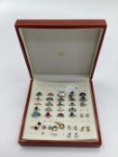 23 boxed silver and mixed stone jewellery rings etc