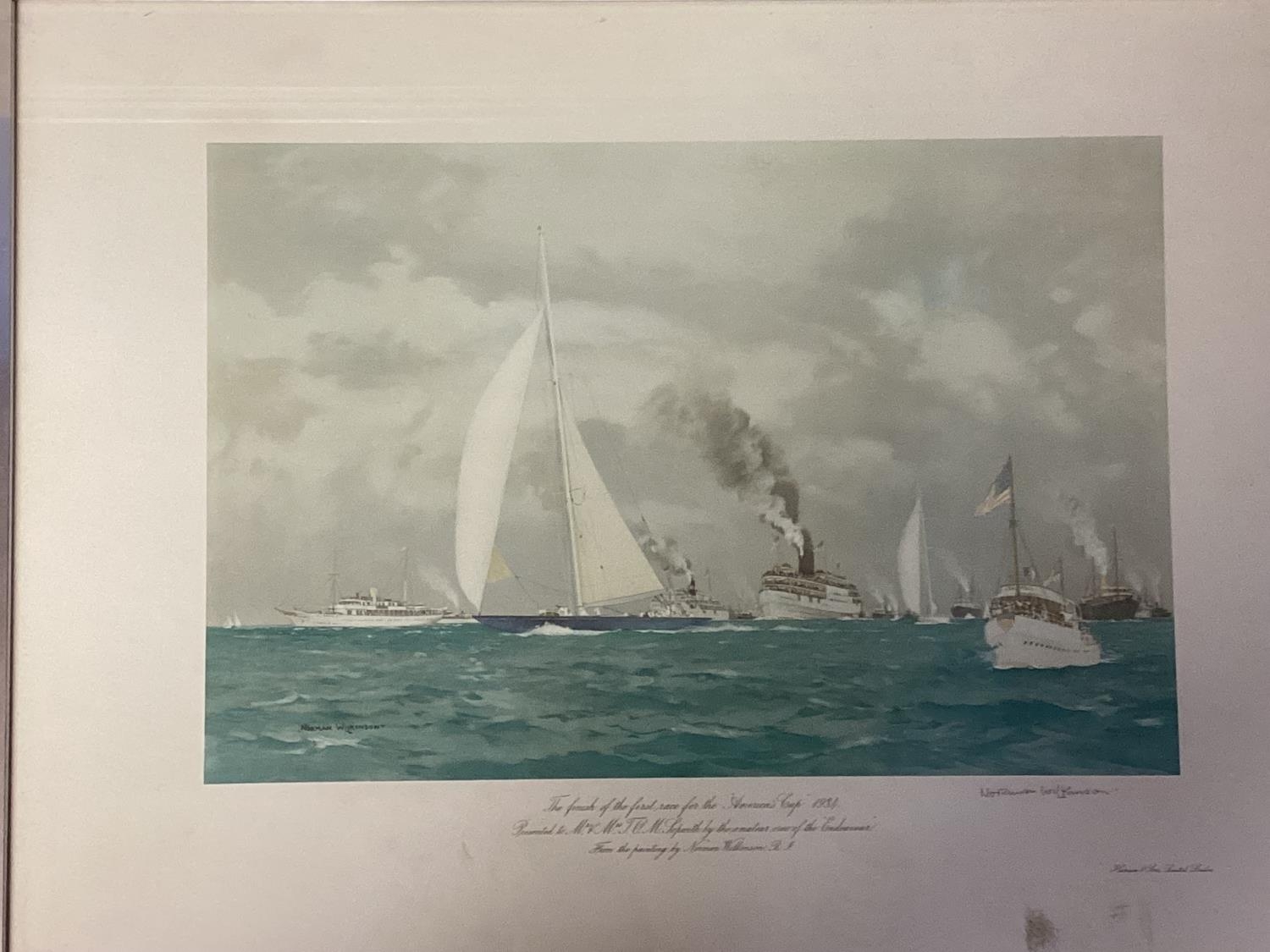 A set of matching framed glazed and mounted prints of Yachts, The America, The Betty Darling, The - Image 4 of 6