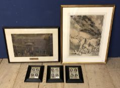 Quantity of general sporting prints including Tatterstalls at Epsom, Morland and early kings, framed