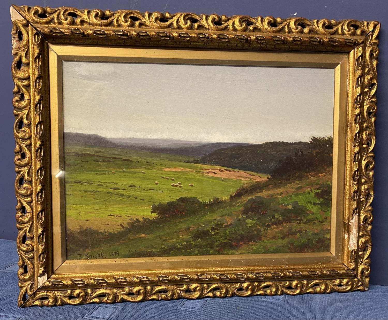 John Knight (1848-1908), watercolour rural scene, in a gilt glazed frame signed dated bottom left, - Image 2 of 6