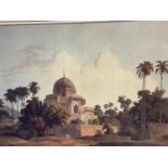 Pair of gilt glazed framed modern prints of Indian Scenes, by Thomas Daniels RA, 51 x 65cm