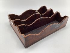 Georgian mahogany cutlery tray with brass carrying handle