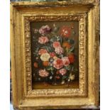 Manner of Jan Van Kessel, Still Life of Morning Glory, Peonies, Roses, Carnations in a glass vase
