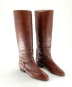 Gucci Brown leather boots, with classic horse bit at ankle, circa 1980s, size 39.5 (code