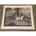 After Thomas Weaver , black and white proof print, John Corbet Esq and his Fox hounds, 46 x 61cm