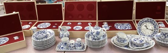 A good set of blue and white china, ORIGINAL BOHEMIA, ZWIEBELMUSTER, made in CZECH R to include