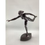 GOTTHILF JAEGER (1871-1933), a large patinated bronze figure of a naked dancing female c 1920,