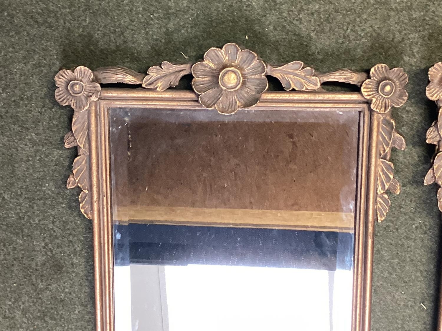 Pair of rectangular gilt gesso wall mirrors with cup and swag decoration - Image 4 of 7