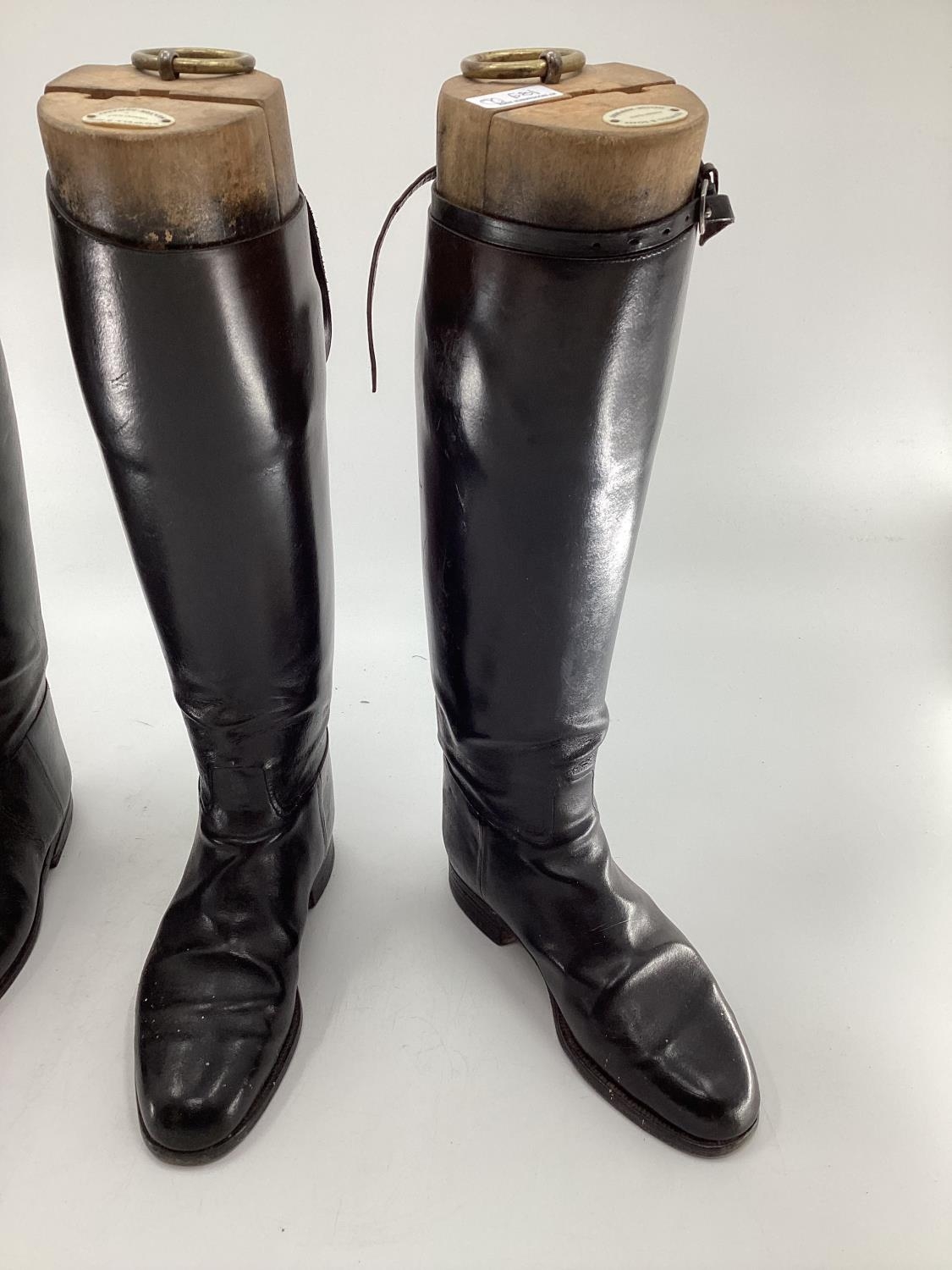 Two pairs of black ladies leather hunting boots by Rowell and Sons, Melton Mowbray both with - Image 8 of 13