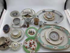 Quantity of china to include Wedgwood early morning tea set, 3 lobster footed salt cellars,