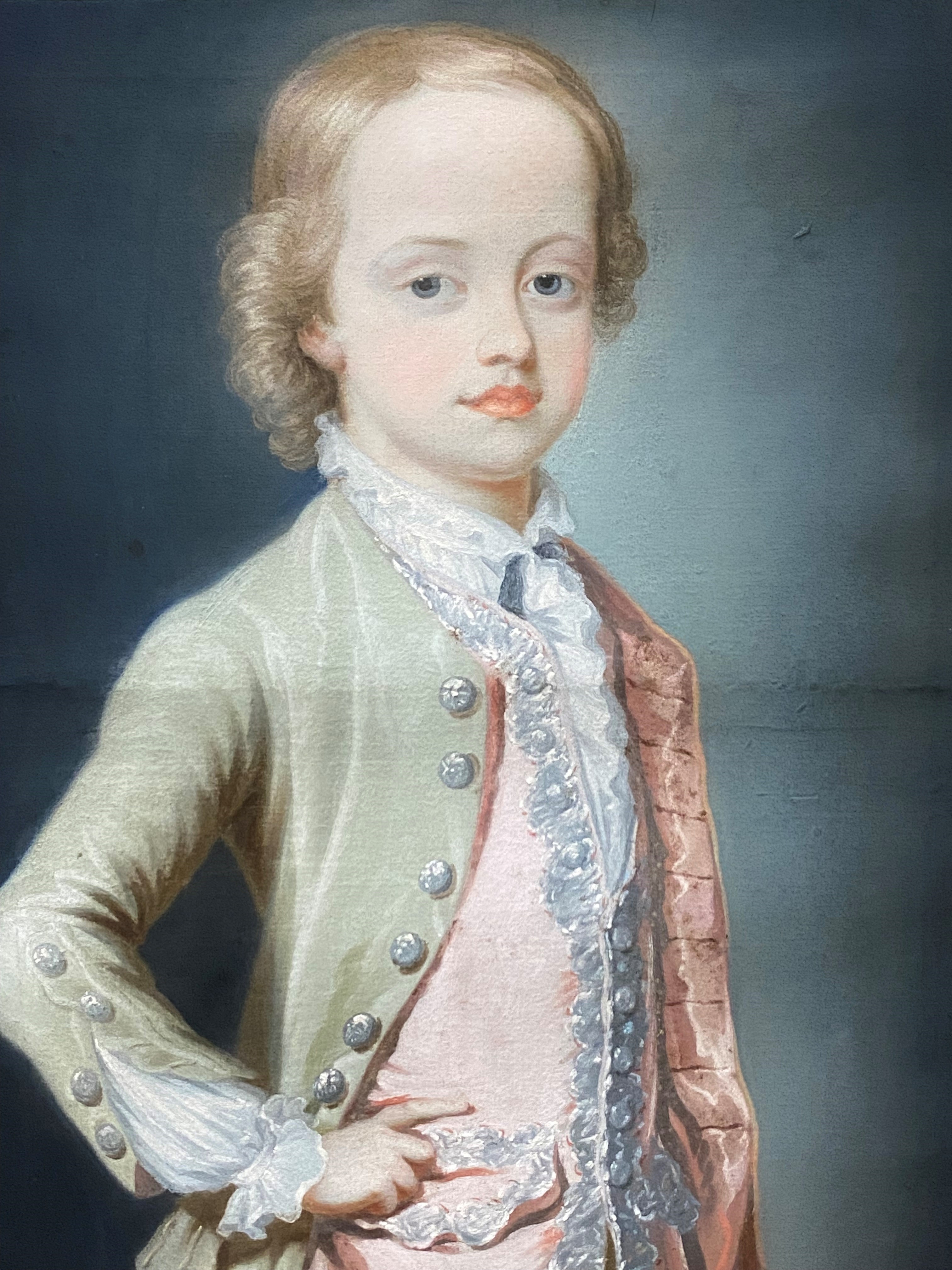 Manner of Thomas Gainsborough RA FRSA (1727-1788) three quarter length portrait of a young boy in - Image 4 of 5