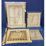 Three late C19th early C20th century maps of Syria in chrome glazed frames, together with an