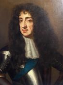 Attrib to Willem Wissing, oil on canvas, Charles II , in gilt frame, 73 x 59cm, Provenance: Elvaston