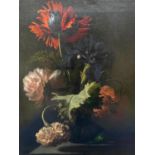 Attributed to Simon Petersz Verelst (1644-1721) Dutch, oil on canvas, "A still life of Poppies, A