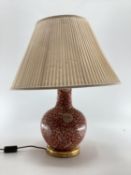Large Chinese style red and white LAMP, THERE IS RESTORATION VISIBLE UNDER THE UV LIGHT