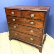 Late Georgian mahogany chest of 2 short over 3 long drawers, oak lined, 94 c 93Hcm