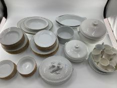 A quantity of white china to include Richard Ginon Italy, "Manifattura Di Doccia Florence"; Crown