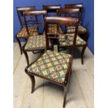 Set of 6 regency tapestry seated chairs