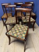Set of 6 regency tapestry seated chairs