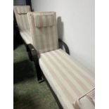 GARDEN FURNITURE: Pair of garden recliners, chairs bear label Out Sunny, faux bamboo rattan