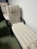 GARDEN FURNITURE: Pair of garden recliners, chairs bear label Out Sunny, faux bamboo rattan