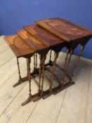 A good quartetto set of spider legged occasional tables with oval insets