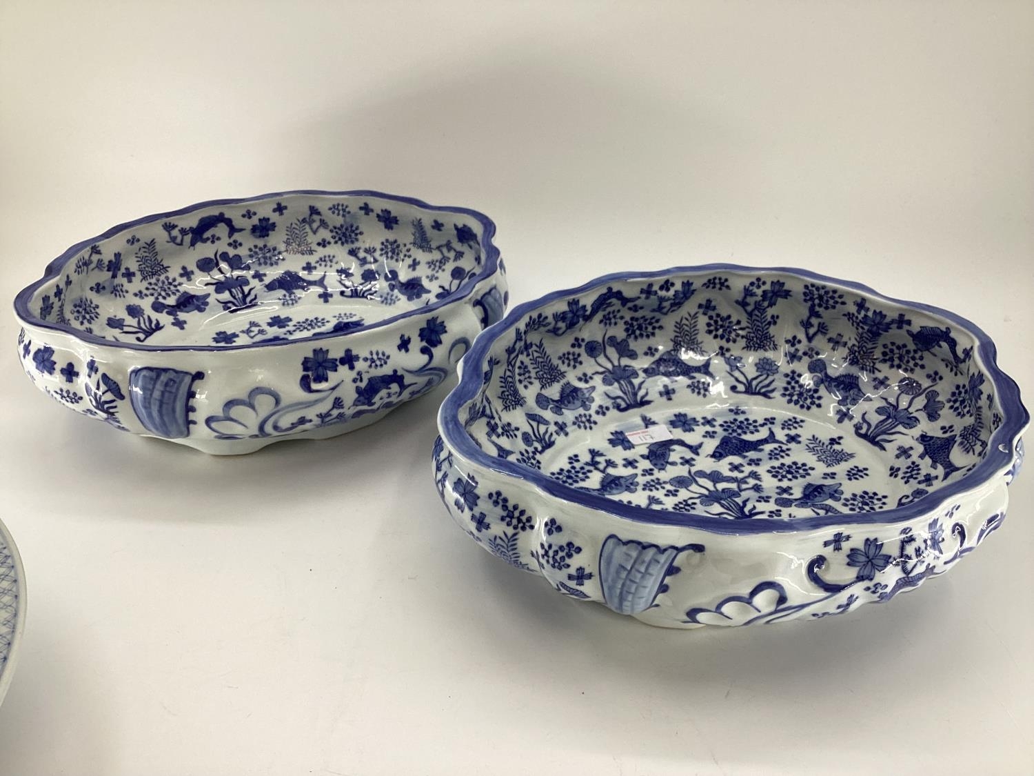 Decorative Modern Blue and White China: a Moyses Stevens large open bowl, and a similar one; - Image 2 of 11