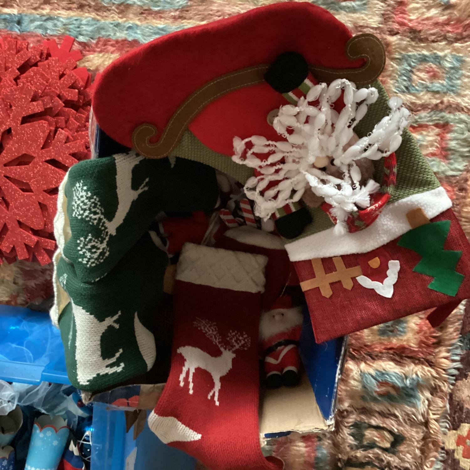 CHRISTMAS: Qty of Christmas decorations, including Christmas tree decorations, tree skirt, 4 - Image 6 of 6