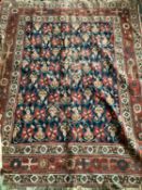 Three antique rugs, all in worn condition, and as found, see images. Largest is 208 x 315; 158 x
