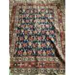 Three antique rugs, all in worn condition, and as found, see images. Largest is 208 x 315; 158 x