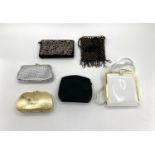 Six evening bags, some in original dust covers, see images for all details