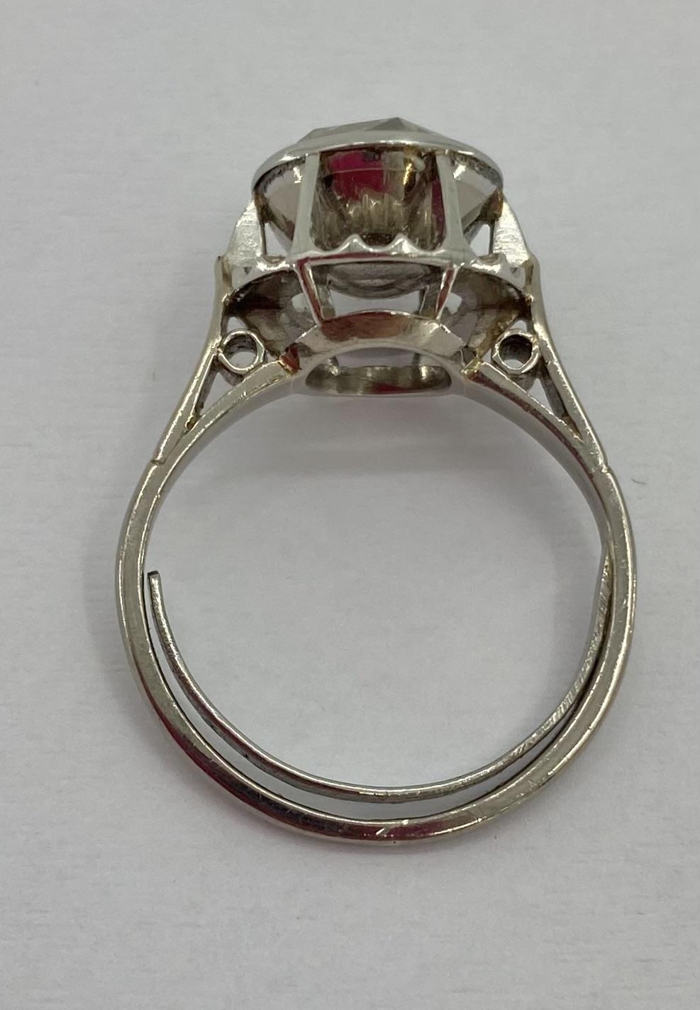 Continental platinum and diamond single stone ring, in pierced halo setting, single rose cut - Image 13 of 18
