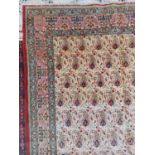 Fine Qum carpet, with silk highlights - Persia - circa. 1930s Size. 2.96 x 2.00 metres