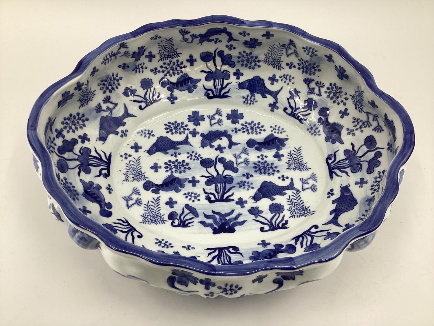 Decorative Modern Blue and White China: a Moyses Stevens large open bowl, and a similar one; - Image 5 of 11