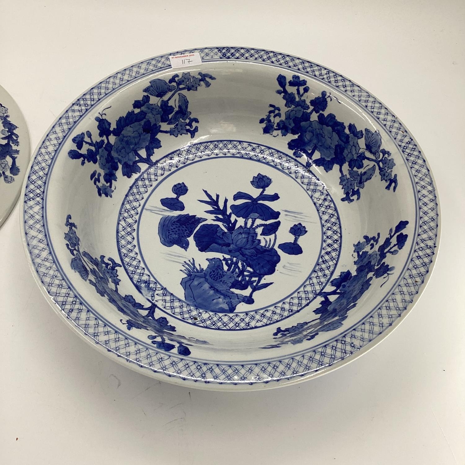 Decorative Modern Blue and White China: a Moyses Stevens large open bowl, and a similar one; - Image 10 of 11