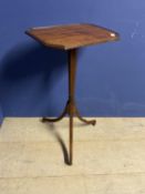 Small Regency inlaid mahogany tripod table, the top 40 x 30cm (with foot recently glued to one leg)
