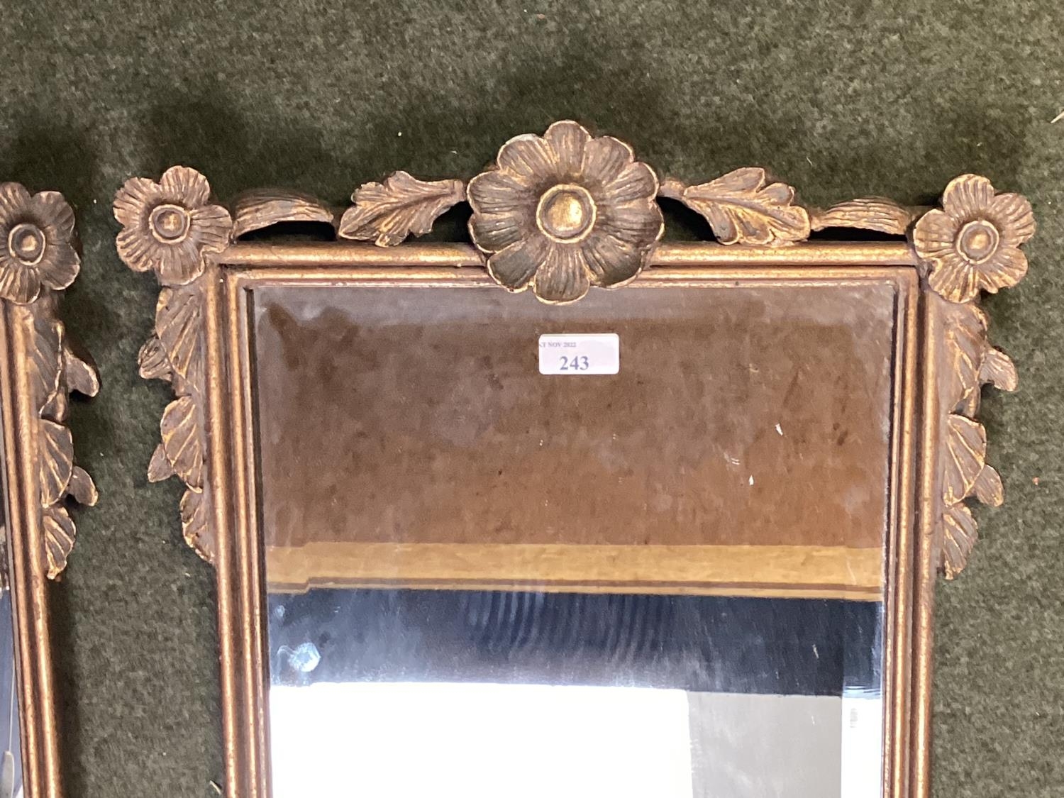 Pair of rectangular gilt gesso wall mirrors with cup and swag decoration - Image 3 of 7