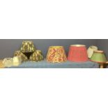 A quantity of OKA and other lamp shades, including a large pink Pooky shade, see photos