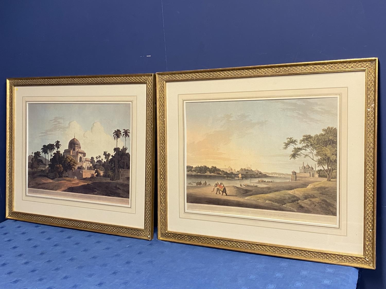 Pair of gilt glazed framed modern prints of Indian Scenes, by Thomas Daniels RA, 51 x 65cm - Image 2 of 7