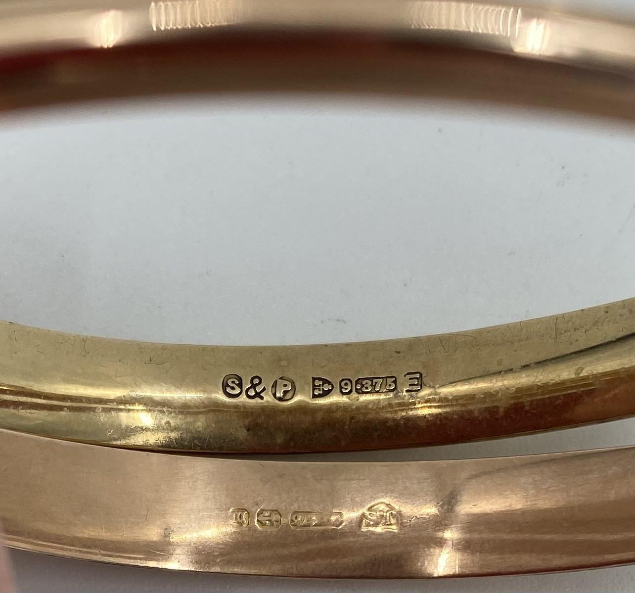 Three 9ct gold bangle bracelets 34.8g - Image 4 of 6