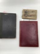 Early C20th leather bound photograph album unused, needs some attention; scrap book relating to