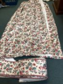 5 pairs of floral curtains all with pelmets, condition - cleared from a country house, fading and