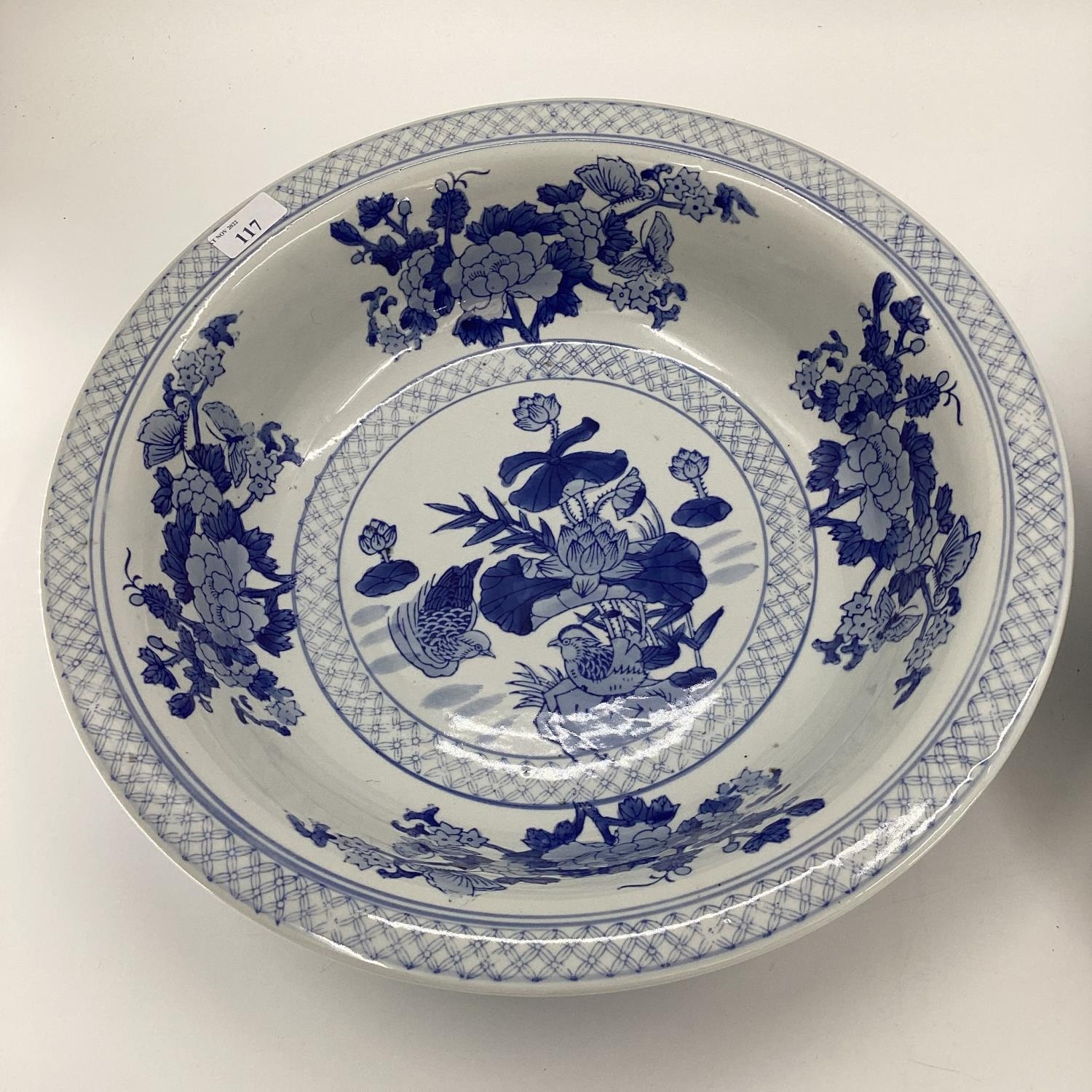 Decorative Modern Blue and White China: a Moyses Stevens large open bowl, and a similar one; - Image 8 of 11