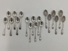 Three set of 6 sterling silver tea spoons, 267g