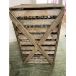 Old vintage wooden apple rack, as found