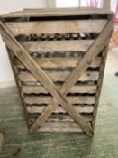 Old vintage wooden apple rack, as found