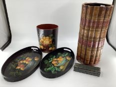 A quantity of decorative modern trays, and bowls, h'ors d'oeuvre trays , a tray set with wine corks,